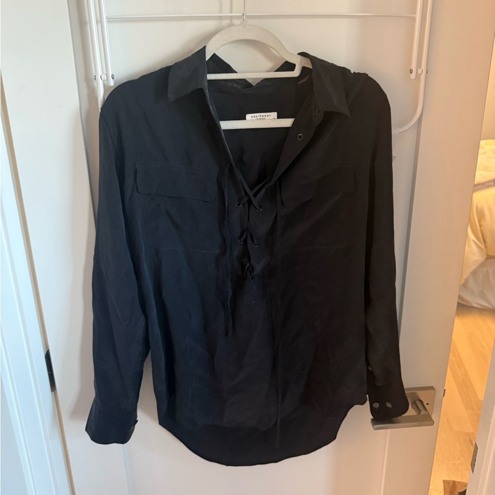 Equipment Black Button-Up Shirt